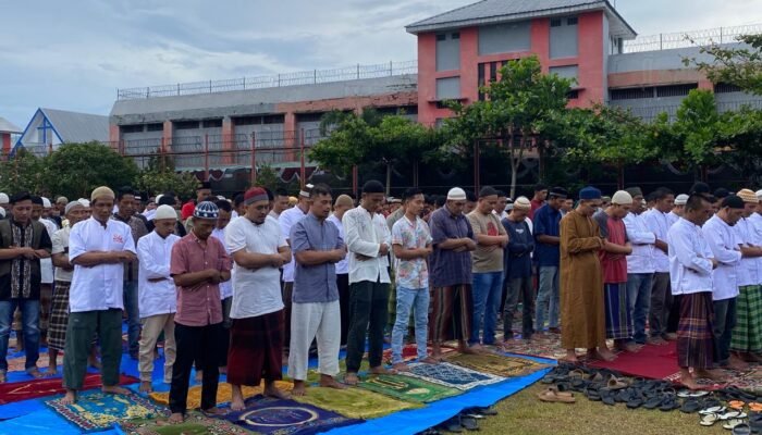 Rayakan Idul Fitri 1445 H, LPN Langkat Kanwil Kemenumham Sumut Laksanakan Shalat Ied