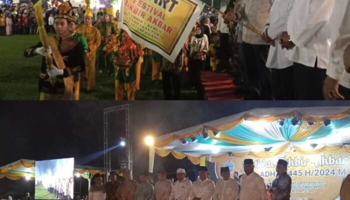 Meriah, Zulkifli dan Wagirin Arman Lepas Peserta Festival Takbir Akbar dan Pawai Obor di Klambir V