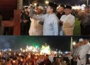 Meriah, Zulkifli Lepas Peserta Festival Takbir Akbar dan Pawai Obor Tropi Wagirin Arman di Klambir V
