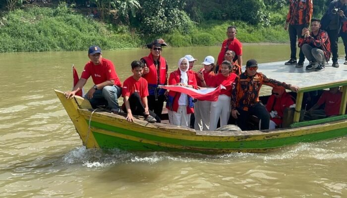 Agenda Tahunan HUT RI, PAC PP Stabat Gelar Lomba Sampan Tradisional