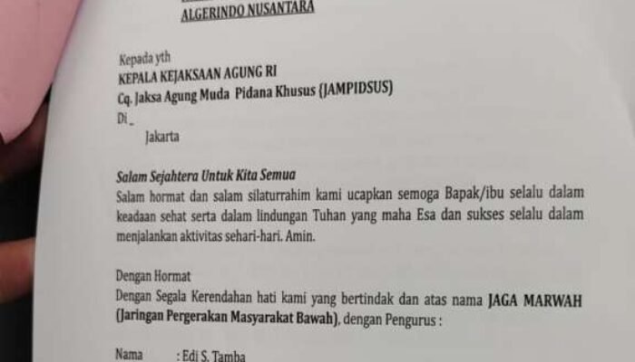 JAGA MARWAH Laporkan Peternakan Babi PT Allegrindo ke Kejagung RI